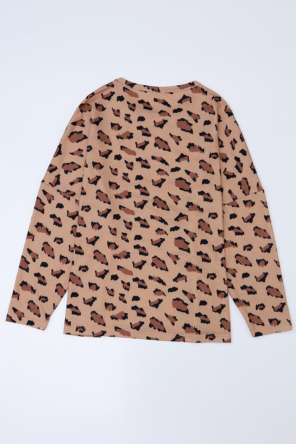 Pink Leopard Stitching Loose Long Sleeve Top