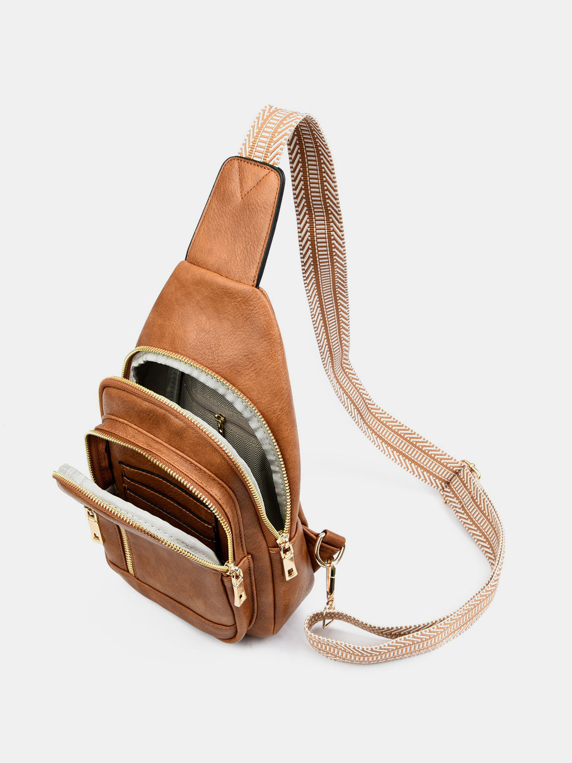 PU Leather Adjustable Strap Crossbody Bag