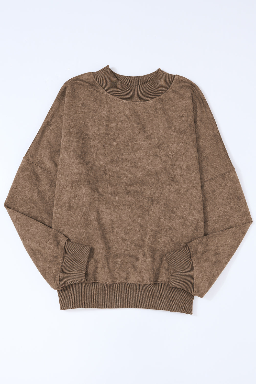 Green Light Plain Washed Drop Shoulder Pullover Sweatshirt