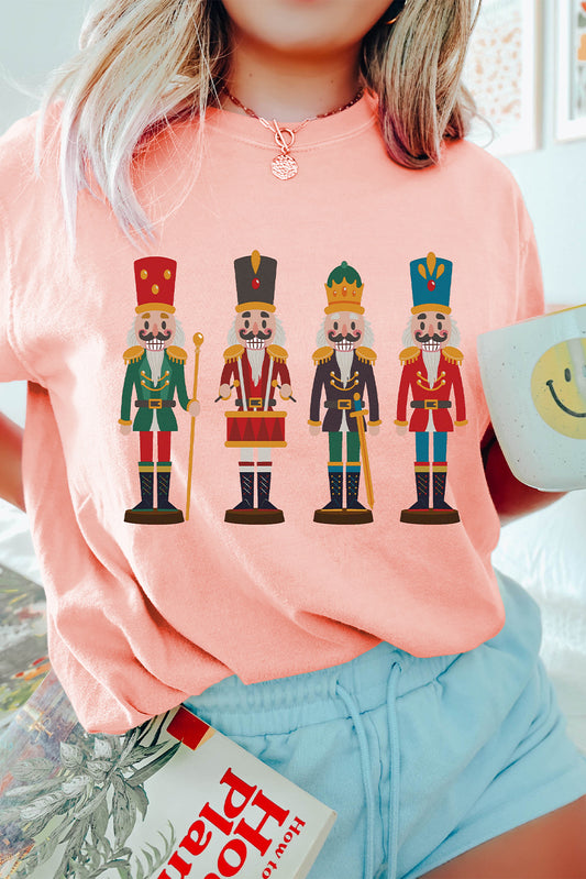 Pink Cute Nutcracker Graphic Crewneck Christmas T Shirt