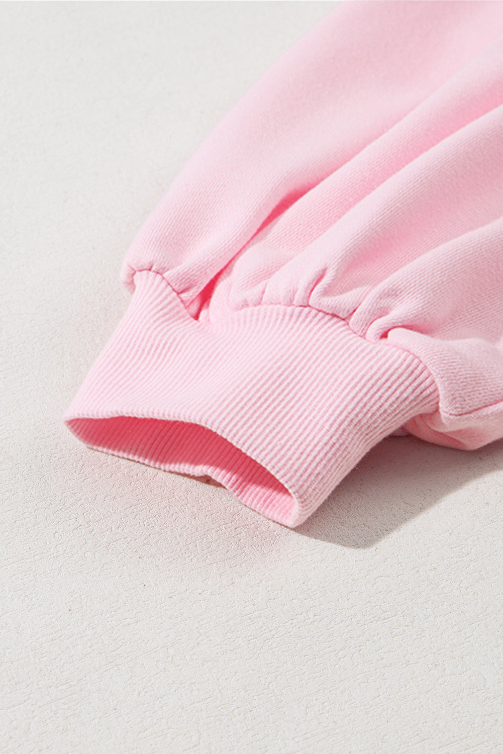 Light Pink Sweet Bow Lantern Sleeve Oversized Pullover Sweatshirt