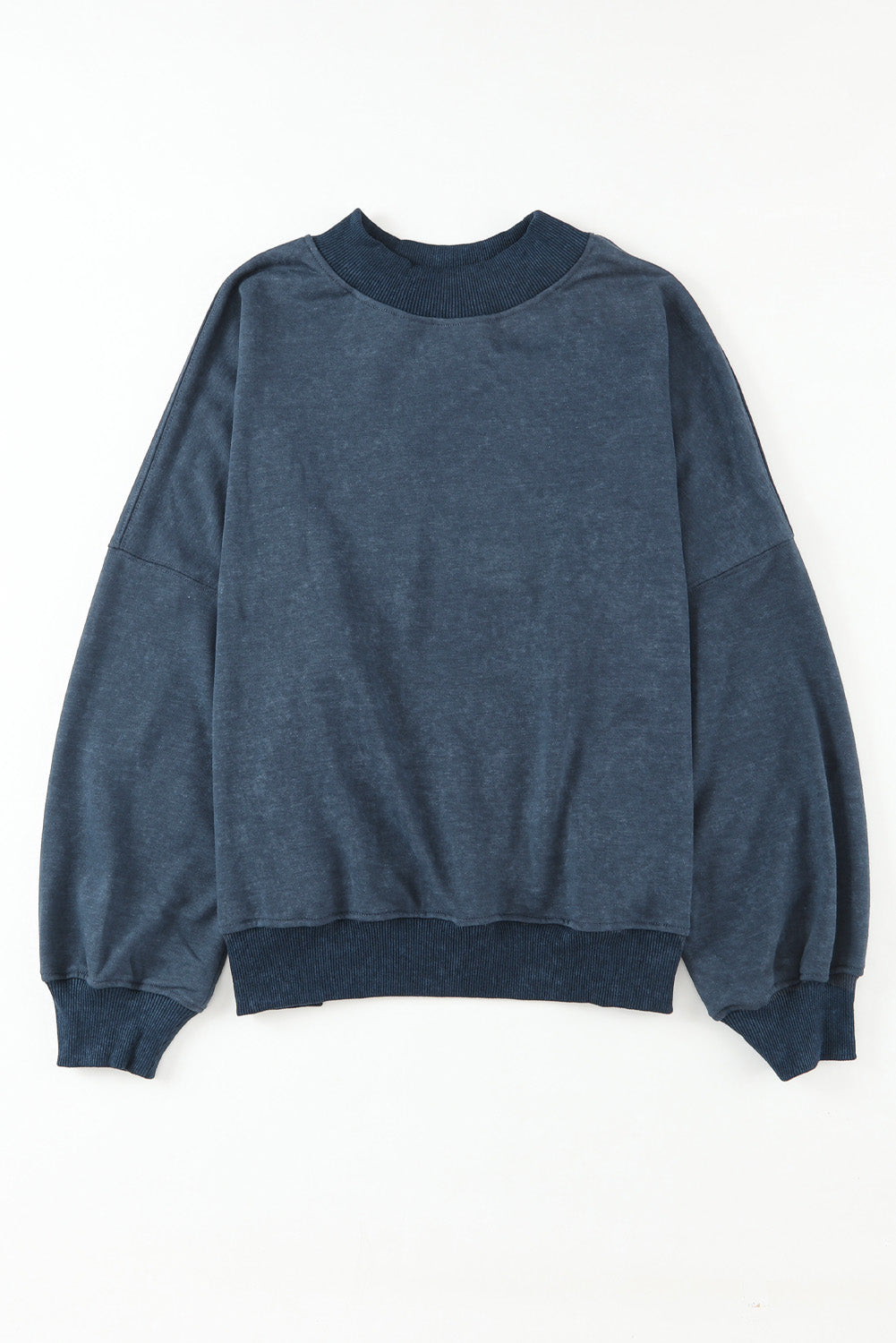 Green Light Plain Washed Drop Shoulder Pullover Sweatshirt